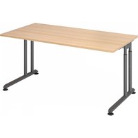 ZENO 16 G | Schreibtisch - 160 x 80 höhenverstellbar Eiche/Graphit