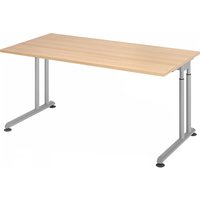 ZENO 16 S | Schreibtisch - 160 x 80 Eiche/Silber höhenverstellbar