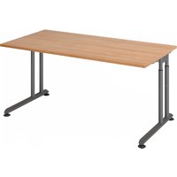ZENO 16 G | Schreibtisch - 160 x 80 höhenverstellbar Nussbaum/Graphit