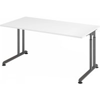 ZENO 16 G | Schreibtisch - 160 x 80 höhenverstellbar Weiß/Graphit