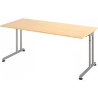 ZENO 19 S | Schreibtisch - 180 x 80 Ahorn/Silber höhenverstellbar