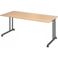 ZENO 19 G | Schreibtisch - 180 x 80 höhenverstellbar Eiche/Graphit