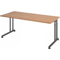ZENO 19 G | Schreibtisch - 180 x 80 höhenverstellbar Nussbaum/Graphit
