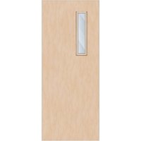 Crown Maple Solid Core FD30 Clear Glazed Internal Fire Door 1981mm x 762mm x 44mm | 600mm x 150mm VP