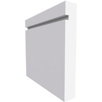Square Edge Grooved MDF Skirting Board White Primed 4200mm x 195mm x 18mm