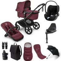 Bugaboo Fox 5 Renew, Cybex Cloud T + Accessories- Dark Cherry - With ISOFIX Base With Parasol