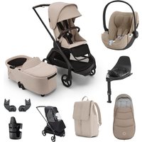 Bugaboo Dragonfly Cloud T, Base T + Accessory Travel System- Desert Taupe - Cozy Beige Plus Footmuff- Dune Taup