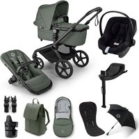 Bugaboo Fox 5 Renew, Cybex Aton B2 + Accessories- Forest Green - With Parasol