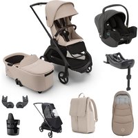 Bugaboo Dragonfly + i-Snug Travel System- Desert Taupe - With Accessories- Taupe Footmuff
