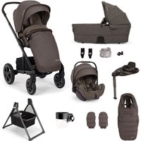 Nuna Mixx Next + ARRA Flex Travel System- Chestnut - With Footmuff + Cup Holder Without C