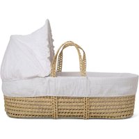 Clair De Lune Waffle Palm Moses Basket- White - Moses Basket