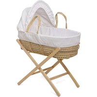 Clair De Lune Waffle Palm Moses Basket- White - Moses Basket + Stand