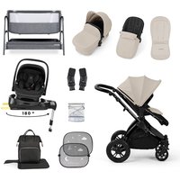 Ickle Bubba Stomp Luxe Nimbus 180° Spin I-Size Travel System & Home 14 Piece Bundle - Stone