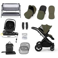 Ickle Bubba Stomp Luxe Nimbus 180° Spin I-Size Travel System & Home 14 Piece Bundle - Woodland