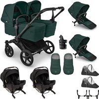 Bugaboo Donkey 6 Twin + Nuna PIPA URBN Travel System- Fern Green - With Accessories