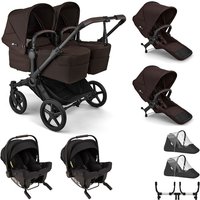 Bugaboo Donkey 6 Twin + Nuna PIPA URBN Travel System- Cocoa Brown - Without Accessoires