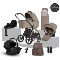 Silver Cross Cove 2 Travel System Ultimate 360 Infant Carrier Bundle 10 Piece- Champagne - Iconic Black