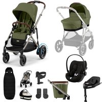 Cybex eGazelle S Electric Single to Double, Cloud G3 Travel System - Moss Green
