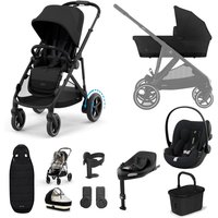 Cybex E-Gazelle S Electric Single to Double, Cloud G Travel System- Moon Black