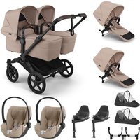 Bugaboo Donkey 6 Twin + Cybex Cloud T Travel System- Desert Taupe Melange