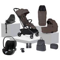 Silver Cross Nia Compact Travel Stroller + Cloud T Travel System- Chocolate
