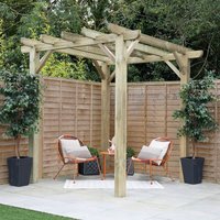 Buy Fencing Direct Enjoy 21% Discount on 8 x 8 Forest Premium Ultima Wooden Pergola