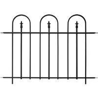 Panacea 4' x 3' Triple Arch Black Metal Fence Panel (1.23m x 0.92m)