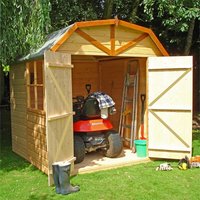 6'9 x 6'6 Shire Barn Double Door Wooden Garden Shed (2.16m x 2.52m)