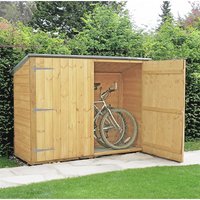 6' x 2'6 Shire Wooden Bike Shed & Garden Storage - No Floor