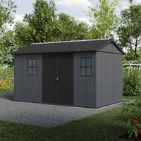 13' x 7'5 Keter Newton Plus Grey Plastic Garden Shed (4.13m x 2.30m)