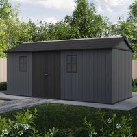 17' x 7'5 Keter Newton Plus Grey Plastic Garden Shed (5.39m x 2.30m)