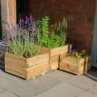 Buy Fencing Direct Save 49% on Forest Kendal Square Wooden Garden Planters Set of 3