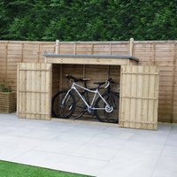 6'5 x 2'10 Forest Overlap Large Double Door Pent Wooden Garden Storage - Bike Shed/ Pressure Treated (no floor)