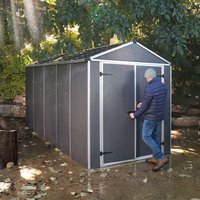 Buy Fencing Direct Save 11% on 6 x 12 Palram Canopia Rubicon Dark Grey Plastic Shed