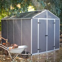 Buy Fencing Direct Save 13% on 8 x 10 Palram Canopia Rubicon Dark Grey Plastic Shed