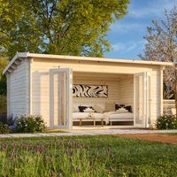 Palmako Ines 4.8m x 3m Log Cabin Garden Office (44mm) Palmako Ines 4.8m x 3m Log Cabin Garden Office (44mm)
