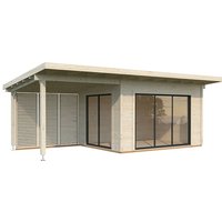 Palmako Grace 4m x 3m Double Glazed Pent Log Cabin with Gazebo Sliding Doors Plus (56mm) Palmako Grace 4m x 3m Double Glazed Pent Log Cabin with Gazebo Sliding Doors Plus (56mm)