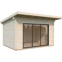 Palmako Grace 4m x 3m Double Glazed Pent Log Cabin Sliding Doors Plus (56mm) Palmako Grace 4m x 3m Double Glazed Pent Log Cabin Sliding Doors Plus (56mm)