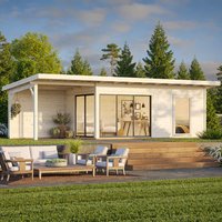 Palmako Andrea 5.95m x 3m Contemporary Log Cabin with Gazebo Sliding Doors (44mm) Palmako Andrea 5.95m x 3m Contemporary Log Cabin with Gazebo Sliding Doors (44mm)