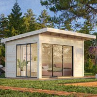 Palmako Andrea 3.9m x 3m Contemporary Log Cabin Sliding Doors (44mm) Palmako Andrea 3.9m x 3m Contemporary Log Cabin Sliding Doors (44mm)