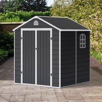 6′ x 6′ Lotus Sono Plastic Garden Shed with Foundation Kit (1.88m x 1.9m) 6′ x 6′ Lotus Sono Plastic Garden Shed with Foundation Kit (1.88m x 1.9m)