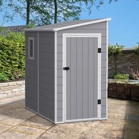 4′ x 6′ Lotus Veritas Lean To Plastic Shed with Floor (1.11m x 1.91m) 4′ x 6′ Lotus Veritas Lean To Plastic Shed with Floor (1.11m x 1.91m)