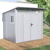 7′ x 6′ Lotus Minos White Aluminium Metal Shed (2.32m x 1.91m) 7′ x 6′ Lotus Minos White Aluminium Metal Shed (2.32m x 1.91m)