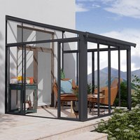 10′ x 10′ Palram Canopia SanRemo Grey Lean-To Conservatory (3.05m x 3.05m) 10′ x 10′ Palram Canopia SanRemo Grey Lean-To Conservatory (3.05m x 3.05m)