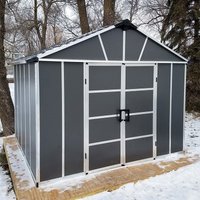 11′ x 9′ Palram Canopia Yukon Premium Dark Grey Skylight Plastic Shed with WPC Floor (3.3m x 2.7m) 11′ x 9′ Palram Canopia Yukon Premium Dark Grey Skylight Plastic Shed with WPC Floor (3.3m x 2.7m)
