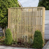 Forest 6 x 6 Pressure Treated Vertical Slatted Garden Screen Panel (1.8m x 1.8m)