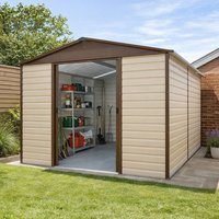 10′ x 12′ Yardmaster Shiplap Metal Shed Brown Finish (3.03m x 3.78m) 10′ x 12′ Yardmaster Shiplap Metal Shed Brown Finish (3.03m x 3.78m)
