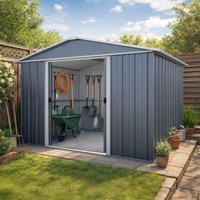 10′ x 8′ Yardmaster Castleton Anthracite Metal Shed (3.03m x 2.37m) 10′ x 8′ Yardmaster Castleton Anthracite Metal Shed (3.03m x 2.37m)