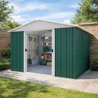 10′ x 8′ Yardmaster Green Metal Shed (3.03m x 2.37m) 10′ x 8′ Yardmaster Green Metal Shed (3.03m x 2.37m)