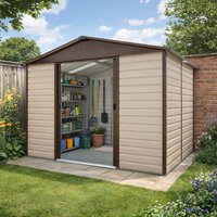 10′ x 8′ Yardmaster Shiplap Metal Shed Brown Finish (3.03m x 2.37m) 10′ x 8′ Yardmaster Shiplap Metal Shed Brown Finish (3.03m x 2.37m)